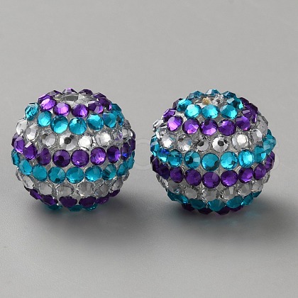Resin Rhinestone Beads RB-WH0003-08C-1