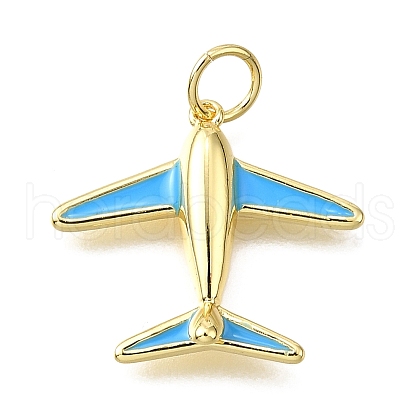 Brass Enamel Pendants KK-V011-24G-1