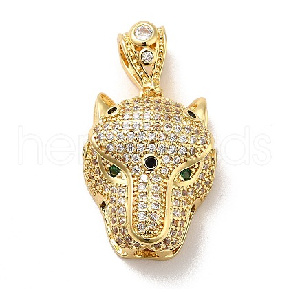 Brass Cubic Zirconia Pendants KK-H433-43G-1