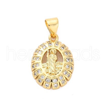 Brass Micro Pave Cubic Zirconia Pendants KK-D325-53G-1