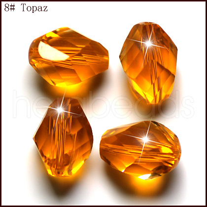 Imitation Austrian Crystal Beads SWAR-F077-11x8mm-08-1