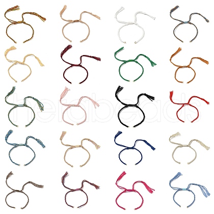 Braided Cotton Cord Bracelet Making MAK-L043-02G-1