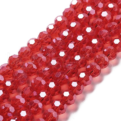 Electroplate Transparent Glass Beads Strands EGLA-A035-T8mm-A01-1