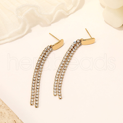 Stylish Stainless Steel Zircon Tassel Earrings for Mother's Day VH5139-1