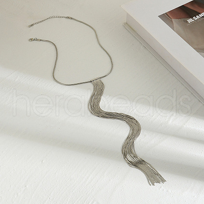Brass Snake Chains Lariat Necklaces WG418B2-14-1