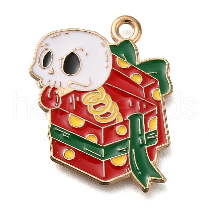 Christmas Theme Alloy Enamel Pendants ENAM-Q508-02C-1