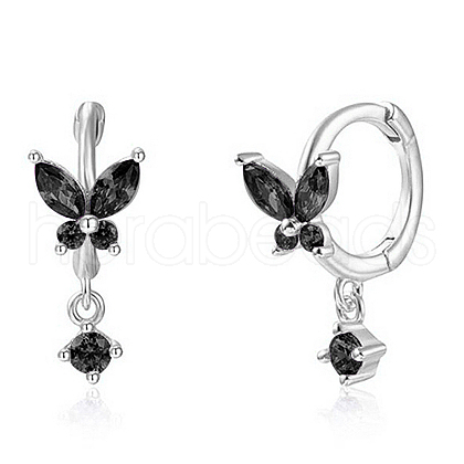 S925 Silver Butterfly Ear Cuffs with Multicolor Zirconia CY9476-13-1