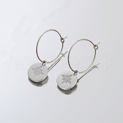 Stainless Steel Star Dangle Earrings for Women CD0332-2-1