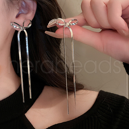 Design Sense Stainless Steel Choker Long Butterfly Stud Earrings JM2359-2-1