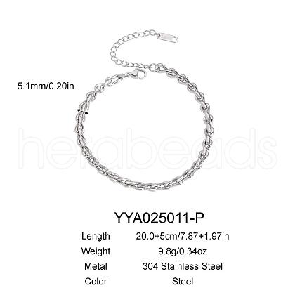 Stainless Steel Chain Anklets for Unisex XN7941-4-1