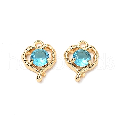 Brass Micro Pave Cubic Zirconia Pendants KK-A259-15G-1