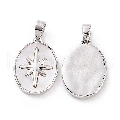 Brass Shell Pendants KK-E068-VC129-1