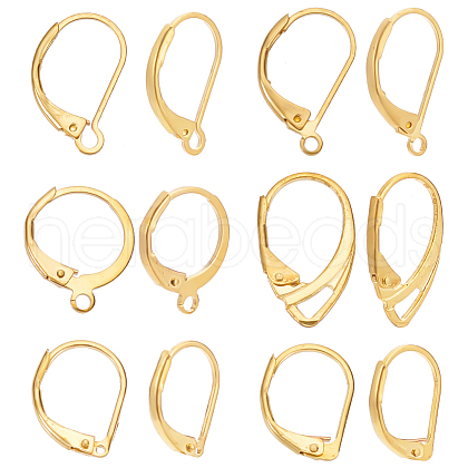   120pcs 6 style Brass Leverback Earring Findings KK-PH0006-01-1