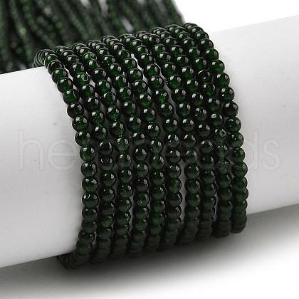 Synthetic Green Goldstone Beads Strands G-RM250104-D2-1