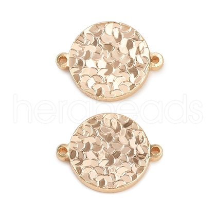 Brass Textured Connector Charms KK-K351-57C-G-1