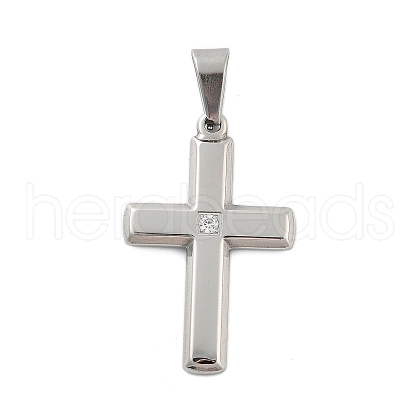 304 Stainless Steel Rhinestone Pendants STAS-G346-47B-P-1