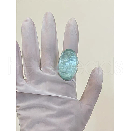 Oval Transparent Resin Finger Rings FS-WG7A84E-03-1