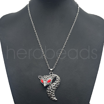 Alloy Rhinestone Pendant Necklaces QD9835-4-1