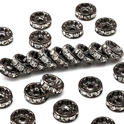Brass Rhinestone Spacer Beads RB-A014-Z10mm-01B-1