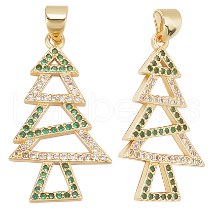 Beebeecraft 5Pcs Brass Micro Pave Cubic Zirconia Pendants ZIRC-BBC0002-88A-1