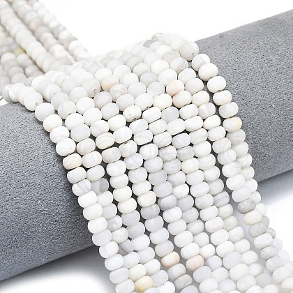 Natural White Crazy Agate Beads Strands G-P575-A04-6x4mm-03-1