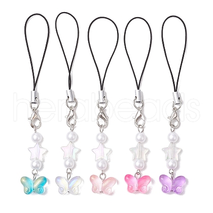 Star & Butterfly Glass Pendant Decorations HJEW-JM02529-1