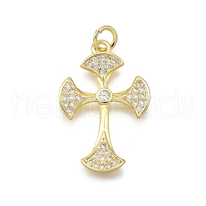 Brass Micro Pave Cubic Zirconia Pendants KK-Z100-38G-06-1