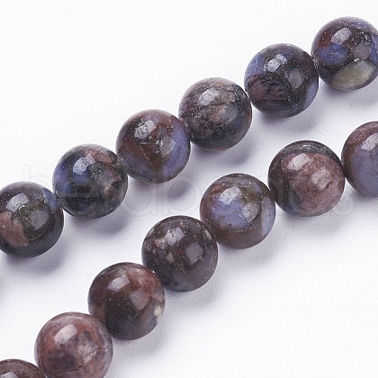 Natural Glaucophane Beads Strands X-G-F520-39-8mm-1