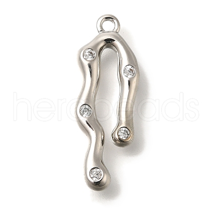 Brass Micro Pave Cubic Zirconia Pendants KK-B122-03D-04P-1