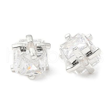 Brass Cubic Zirconia Beads KK-A254-15S-1