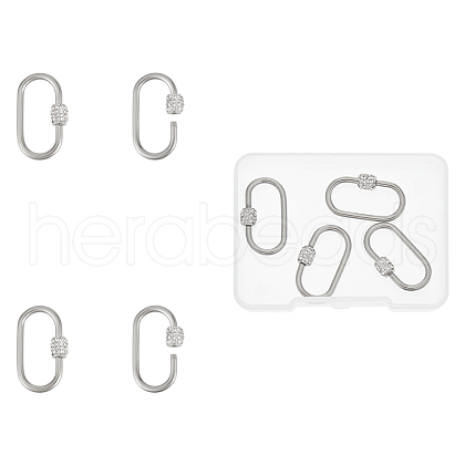 Unicraftale 4Pcs 304 Stainless Steel Screw Carabiner Lock Charms STAS-UN0060-16-1