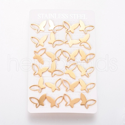 304 Stainless Steel Ear Studs EJEW-I233-01G-1