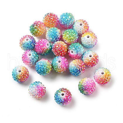 Rainbow AB Resin Rhinestone Beads OACR-D307-06-1