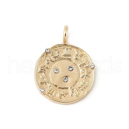 Brass Micro Pave Cubic Zirconia Pendants KK-Z107-01G-02-1