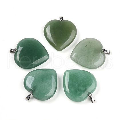Natural Green Aventurine Pendants G-S364-006B-1