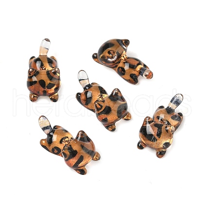 Transparent Leopard Print Resin Cabochons CRES-Z014-02-1