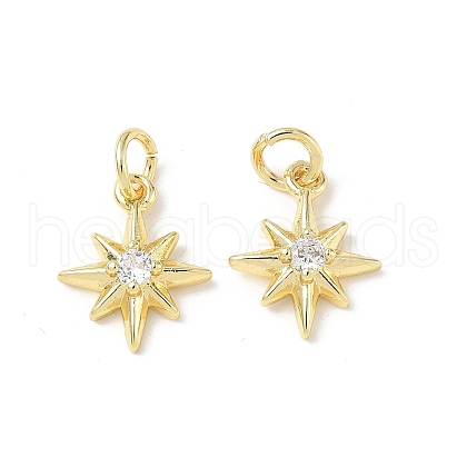 Brass Micro Pave Cubic Zirconia Charms KK-C104-14G-1