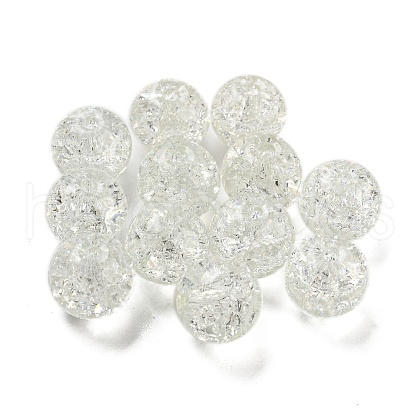 Transparent Spray Painting Crackle Glass Beads GLAA-L046-01A-22-1