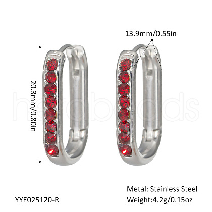 Elegant Stainless Steel Oval Hoop Earrings UE0817-7-1