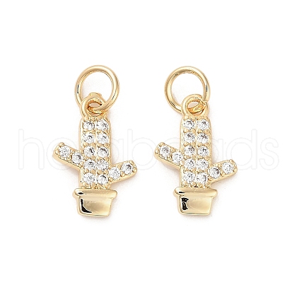 Brass Micro Pave Cubic Zirconia Pendants KK-B133-01G-1