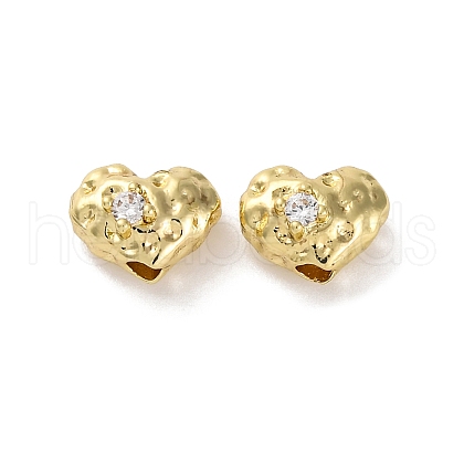 Brass Micro Pave Clear Cubic Zirconia Beads KK-U042-05G-1
