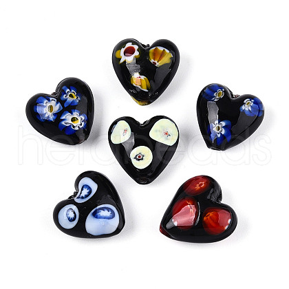 Handmade Millefiori Glass Beads LAMP-N024-43A-1