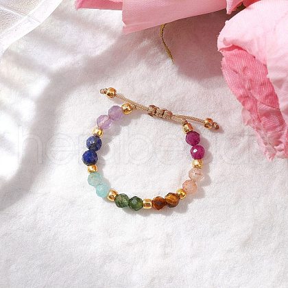 Adjustable Gemstone Finger Rings for Women RJEW-JR00874-01-1