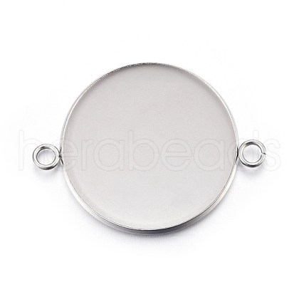 Non-Tarnish 304 Stainless Steel Cabochon Connector Settings X-STAS-F191-15P-J-1