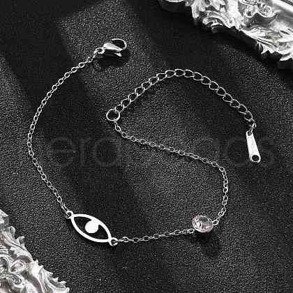 201 Stainless Steel Cable Chain Bracelets BJEW-H205-01B-P-1