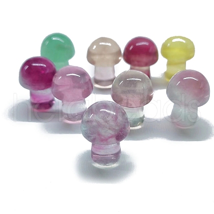 Natural Fluorite Healing Mushroom Figurines PW-WG12900-26-1