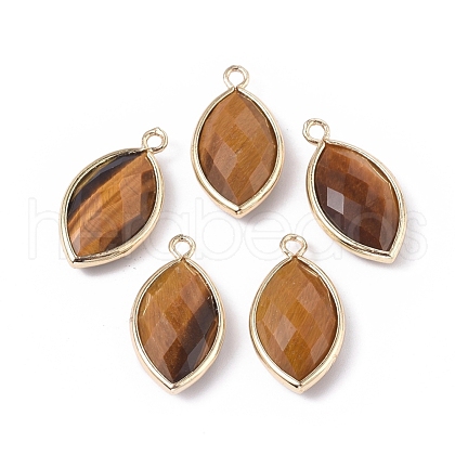 Natural Tiger Eye Pendants G-L514-023C-1