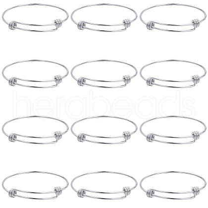 SUNNYCLUE 12Pcs Adjustable 201 Stainless Steel Expandable Bangle Making STAS-SC0008-73-1