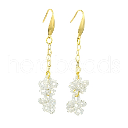 Glass Dangle Earrings EJEW-JE06007-1