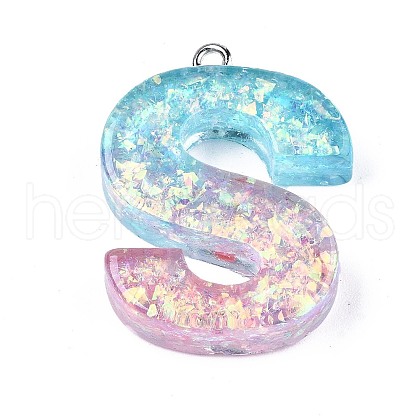 Transparent Epoxy Resin Pendants CRES-S364-002S-1